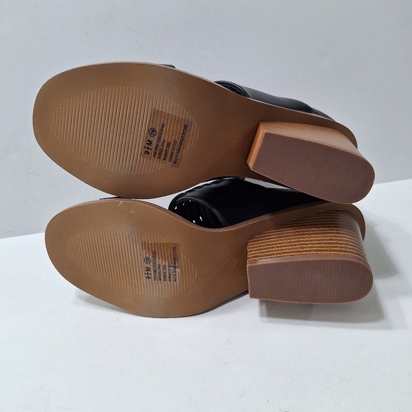 Ariana NEW Black SuperCush Gladiator Open Toe Woven Stacked Chunky Heel Shoe 9.5 - Picture 6 of 11